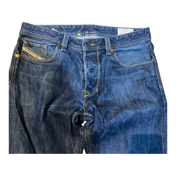 Mens Diesel Turbo Larkee-T tapered Denim Jeans Blue Straight leg W33" L28" - Picture 3 of 10